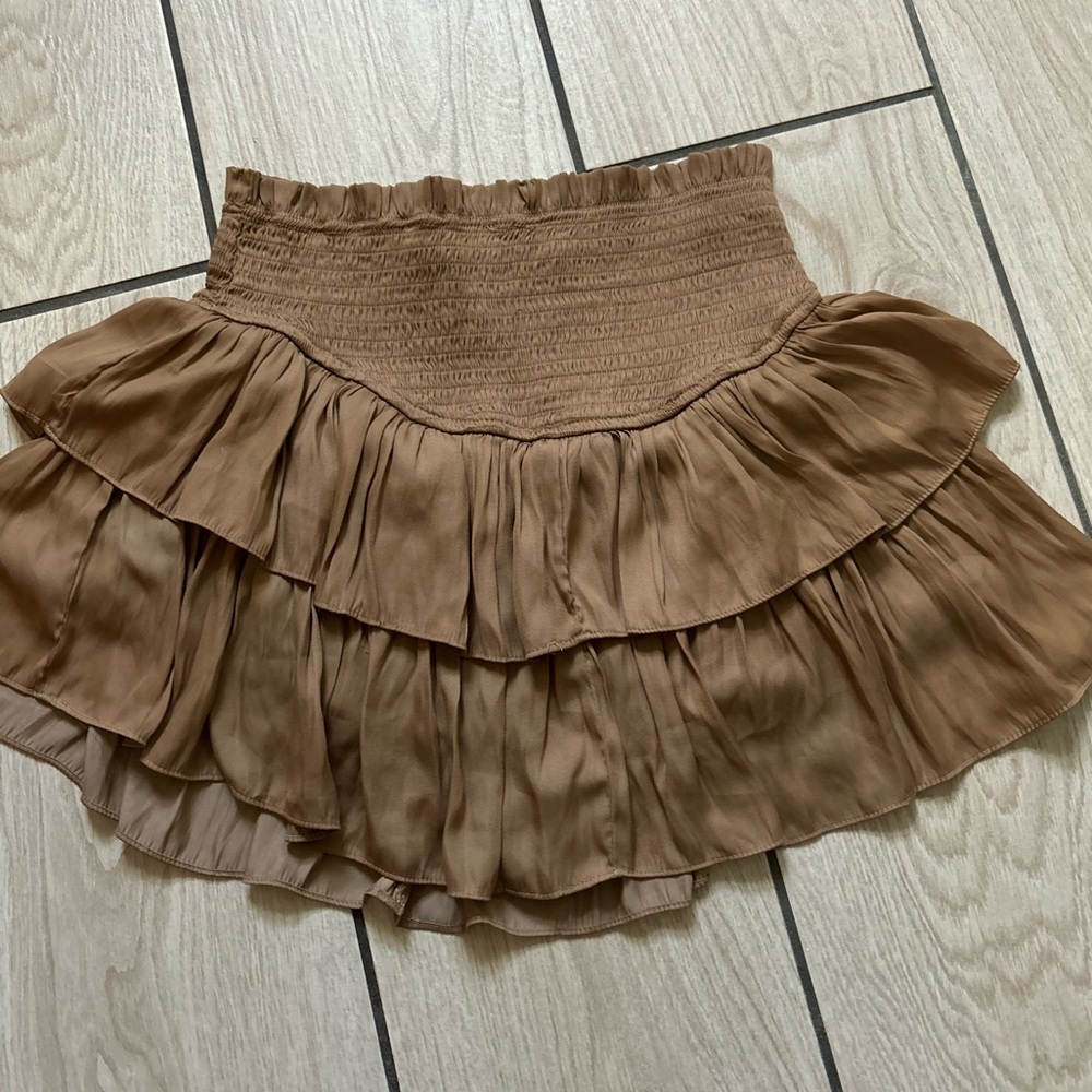 Tan Ruffled Skort